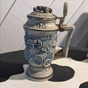 Avon Racing Car Stein - White and Black